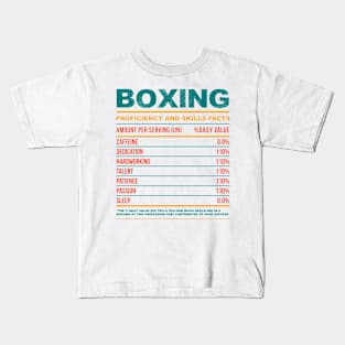 Funny Boxing Nutritional Facts Kids T-Shirt